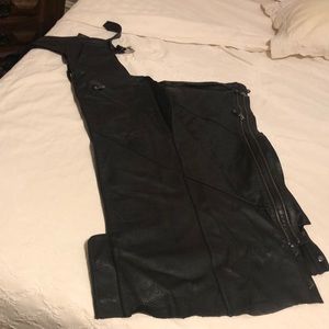 Leather riding chaps. Ladies adjustable leg and waist